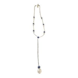 Lucky Brand Necklace Silver tone with Navy stones. Comes in dust bag. LS